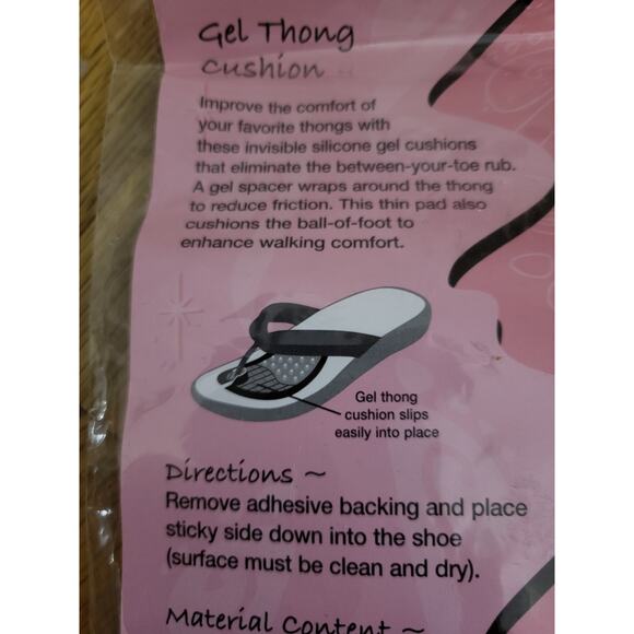 Peda Bella Gel Thong Cushion Silicone Foot Pads for Flip Flops 1 Pair NEW Sealed - Picture 6 of 8